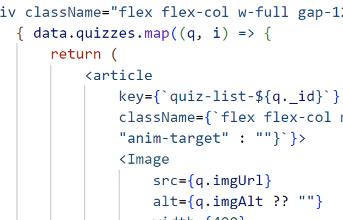React code with some tailwind classes